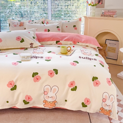 91家纺网 家纺一手货源 找家纺 2025新品磨毛四件套磨绒棉高克重套件床单款床笠款4件套