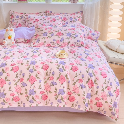 91家纺网 家纺一手货源 找家纺 2025新品磨毛四件套磨绒棉高克重套件床单款床笠款4件套