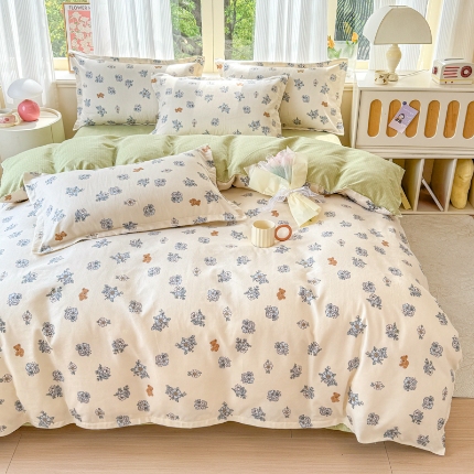 91家纺网 家纺一手货源 找家纺 2025新品磨毛四件套磨绒棉高克重套件床单款床笠款4件套