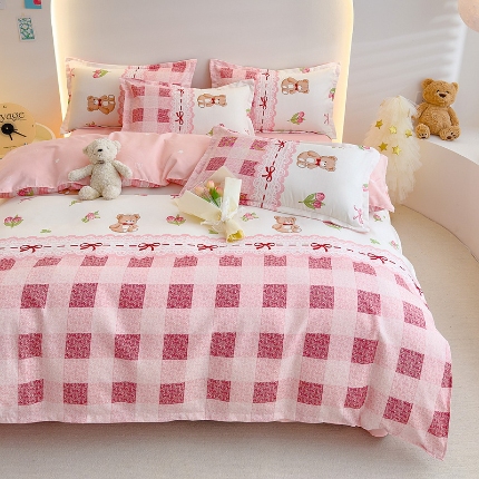 91家纺网 家纺一手货源 找家纺 2025新品磨毛四件套磨绒棉高克重套件床单款床笠款4件套