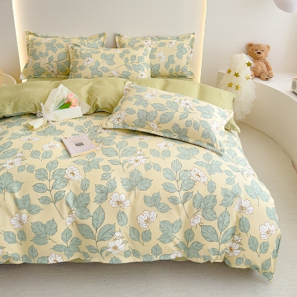 91家纺网 家纺一手货源 找家纺 2025新品磨毛四件套磨绒棉高克重套件床单款床笠款4件套