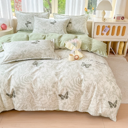 91家纺网 家纺一手货源 找家纺 2025新品磨毛四件套磨绒棉高克重套件床单款床笠款4件套