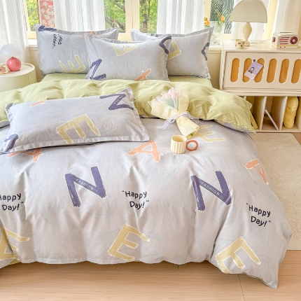 91家纺网 家纺一手货源 找家纺 2025新品磨毛四件套磨绒棉高克重套件床单款床笠款4件套