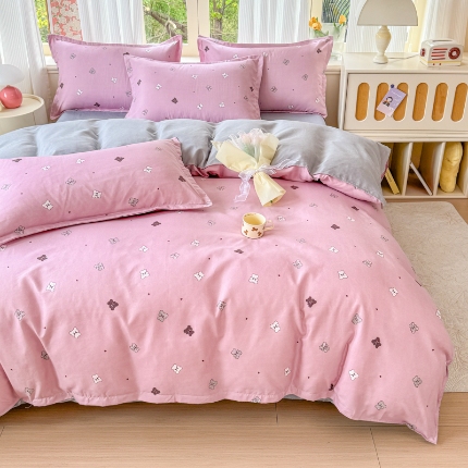 91家纺网 家纺一手货源 找家纺 2025新品磨毛四件套磨绒棉高克重套件床单款床笠款4件套