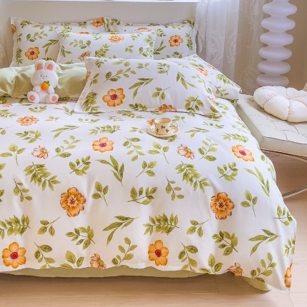 91家纺网 家纺一手货源 找家纺 2025新品磨毛四件套磨绒棉高克重套件床单款床笠款4件套