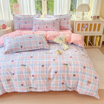 91家纺网 家纺一手货源 找家纺 2025新品磨毛四件套磨绒棉高克重套件床单款床笠款4件套