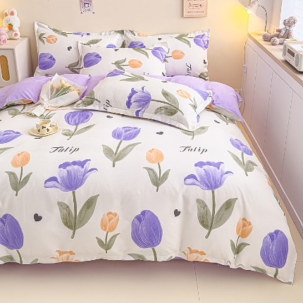 91家纺网 家纺一手货源 找家纺 2025新品磨毛四件套磨绒棉高克重套件床单款床笠款4件套