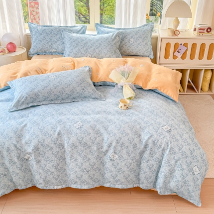 91家纺网 家纺一手货源 找家纺 2025新品磨毛四件套磨绒棉高克重套件床单款床笠款4件套