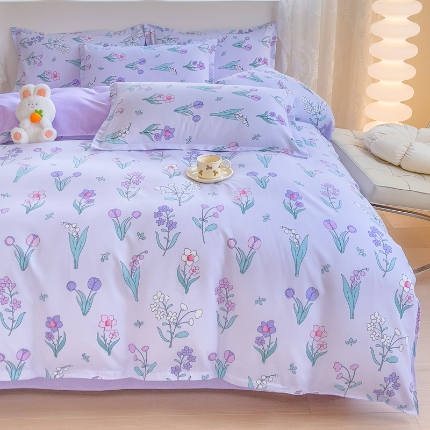 91家纺网 家纺一手货源 找家纺 2025新品磨毛四件套磨绒棉高克重套件床单款床笠款4件套