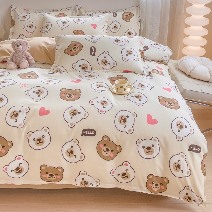 91家纺网 家纺一手货源 找家纺 2025新品磨毛四件套磨绒棉高克重套件床单款床笠款4件套