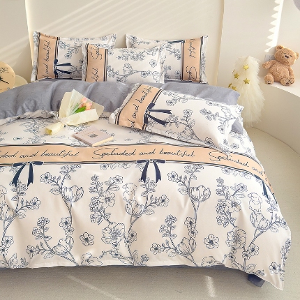 91家纺网 家纺一手货源 找家纺 2025新品磨毛四件套磨绒棉高克重套件床单款床笠款4件套