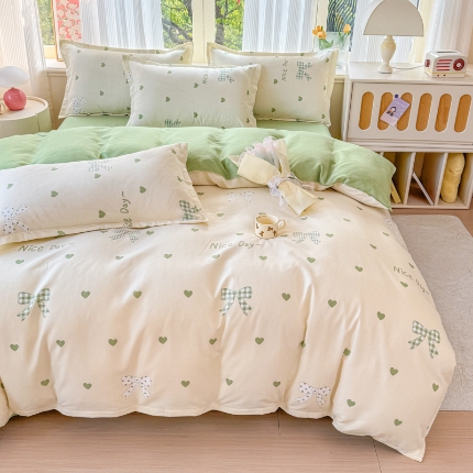 91家纺网 家纺一手货源 找家纺 2025新品磨毛四件套磨绒棉高克重套件床单款床笠款4件套