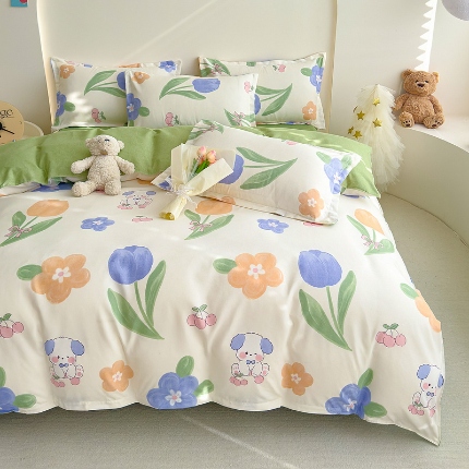 91家纺网 家纺一手货源 找家纺 2025新品磨毛四件套磨绒棉高克重套件床单款床笠款4件套