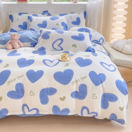 91家纺网 家纺一手货源 找家纺 2025新品磨毛四件套磨绒棉高克重套件床单款床笠款4件套