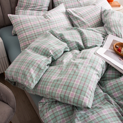 91家纺网 家纺一手货源 找家纺 （总）千姿梦 全棉色织水洗无印学生三件套纯棉单品床单被套床笠良品四件套