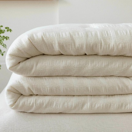 91家纺网 家纺一手货源 找家纺 【双层纱华夫格】日式全棉水洗提花三合一35%大豆被子傲蕾冬被,日式全棉双层纱华夫格35%大豆被