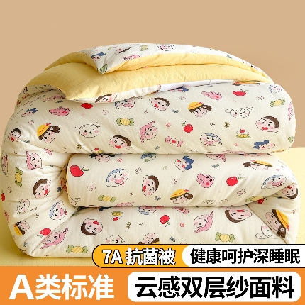 91家纺网 家纺一手货源 找家纺 （总）小石头家纺 2025新款双层纱抗菌被被子被芯冬被春秋被