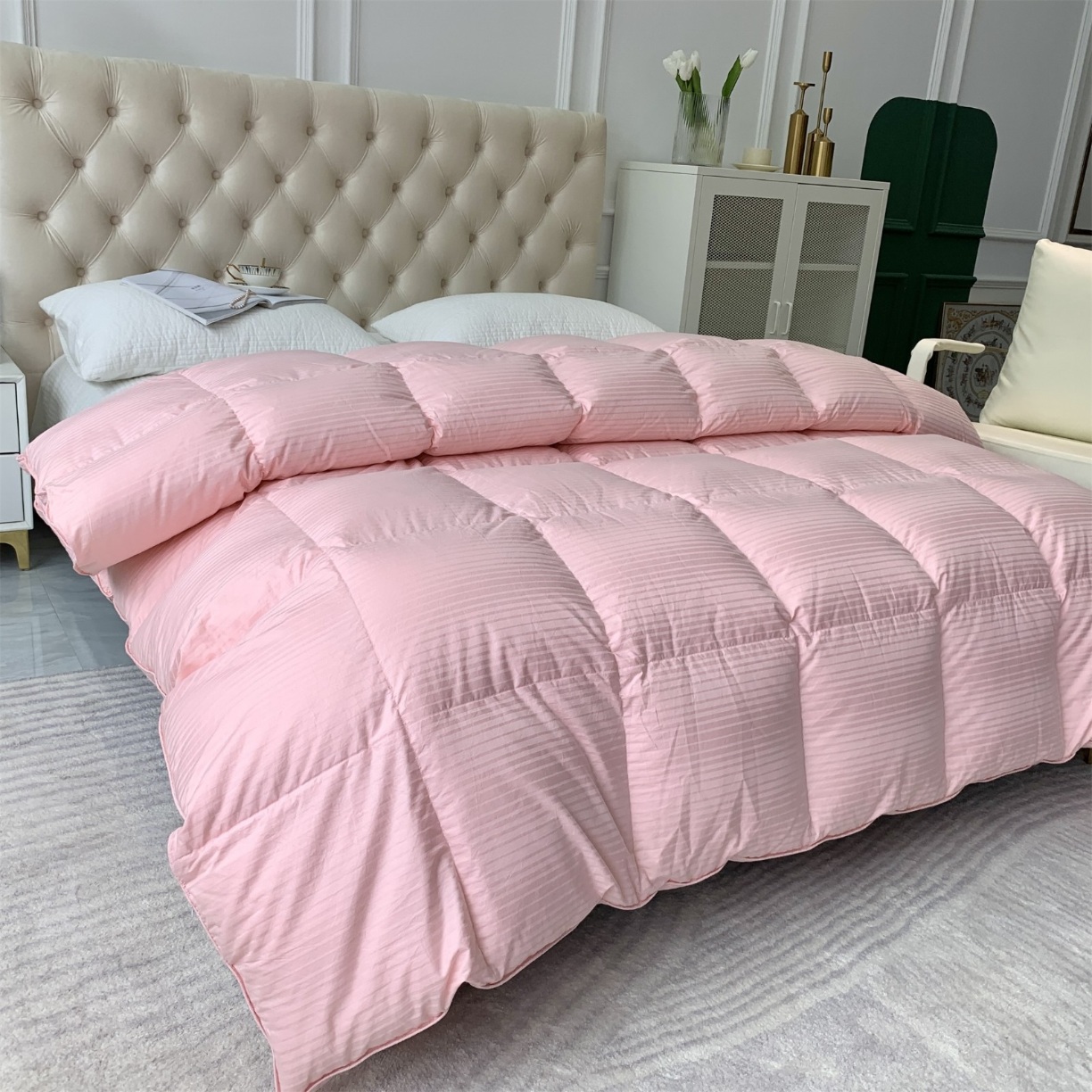 91家纺网 家纺一手货源 找家纺 假一赔三 5A羽绒被95白鹅绒冬被加厚保暖春秋被子被芯100支全棉抗菌 五星级酒店专供