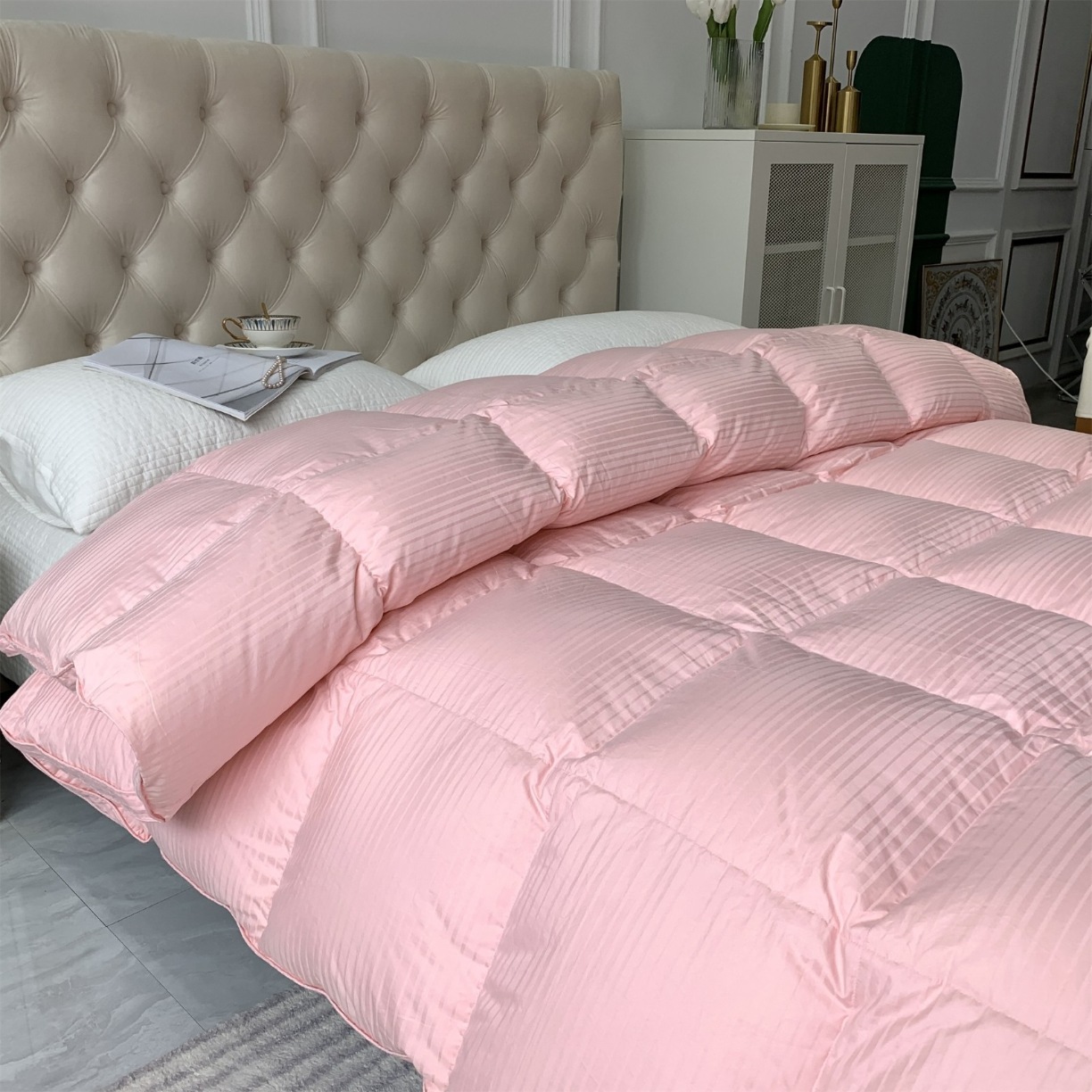 91家纺网 家纺一手货源 找家纺 假一赔三 5A羽绒被95白鹅绒冬被加厚保暖春秋被子被芯100支全棉抗菌 五星级酒店专供