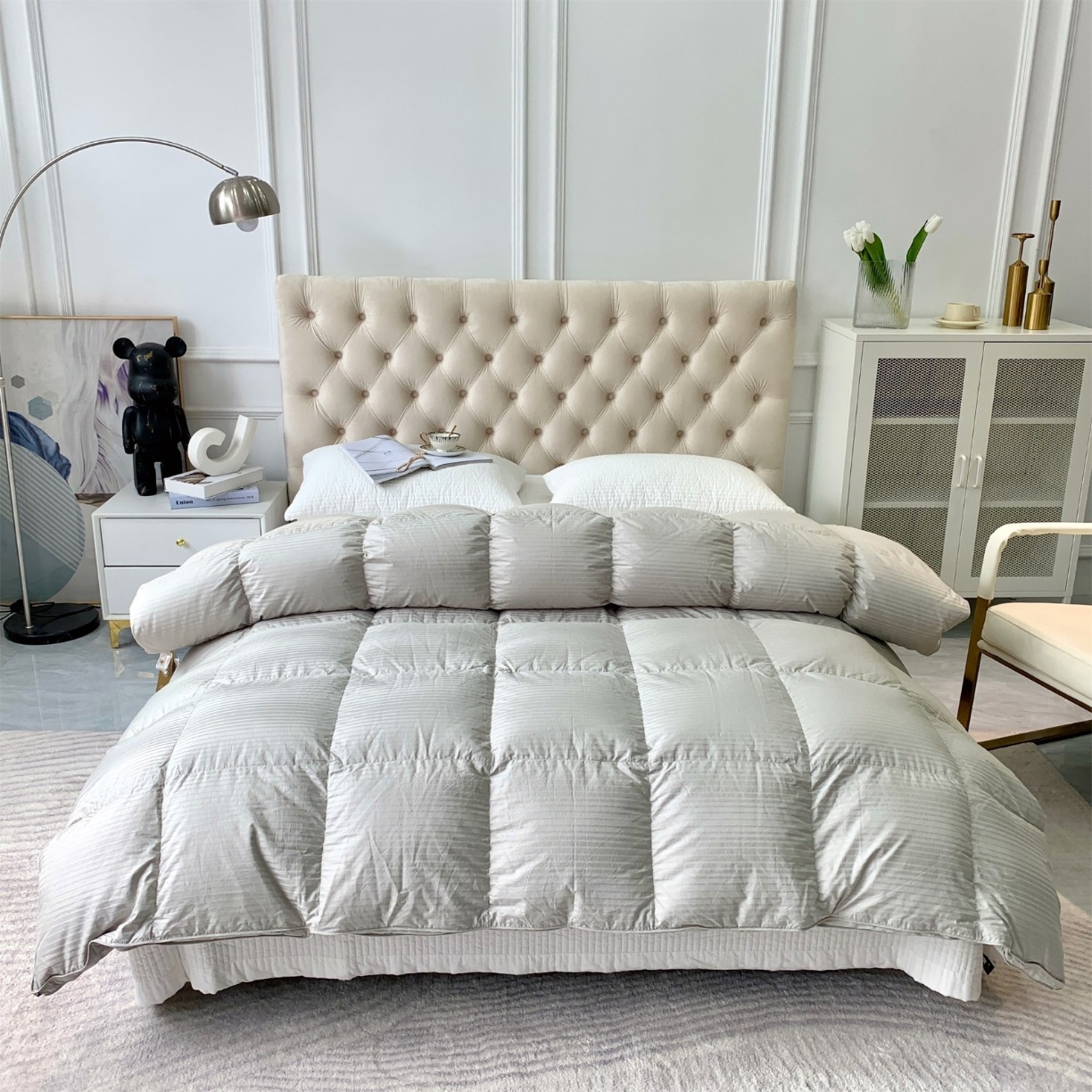 91家纺网 家纺一手货源 找家纺 假一赔三 5A羽绒被95白鹅绒冬被加厚保暖春秋被子被芯100支全棉抗菌 五星级酒店专供