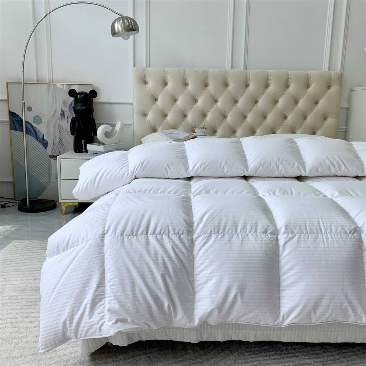 91家纺网 家纺一手货源 找家纺 假一赔三 5A羽绒被95白鹅绒冬被加厚保暖春秋被子被芯100支全棉抗菌 五星级酒店专供