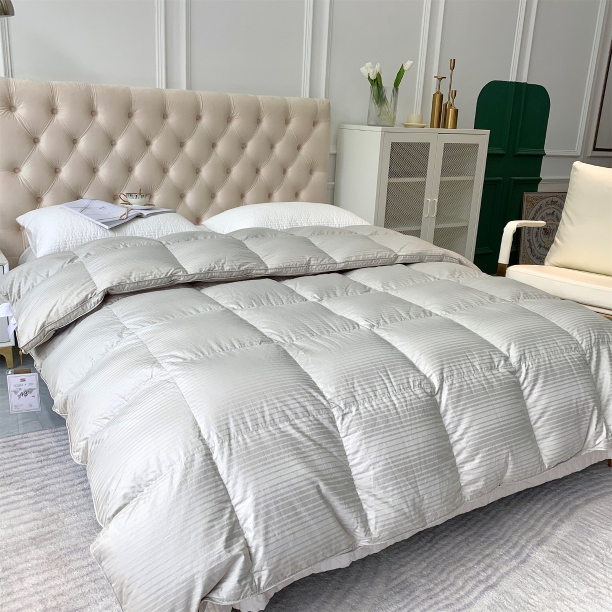 91家纺网 家纺一手货源 找家纺 假一赔三 5A羽绒被95白鹅绒冬被加厚保暖春秋被子被芯100支全棉抗菌 五星级酒店专供