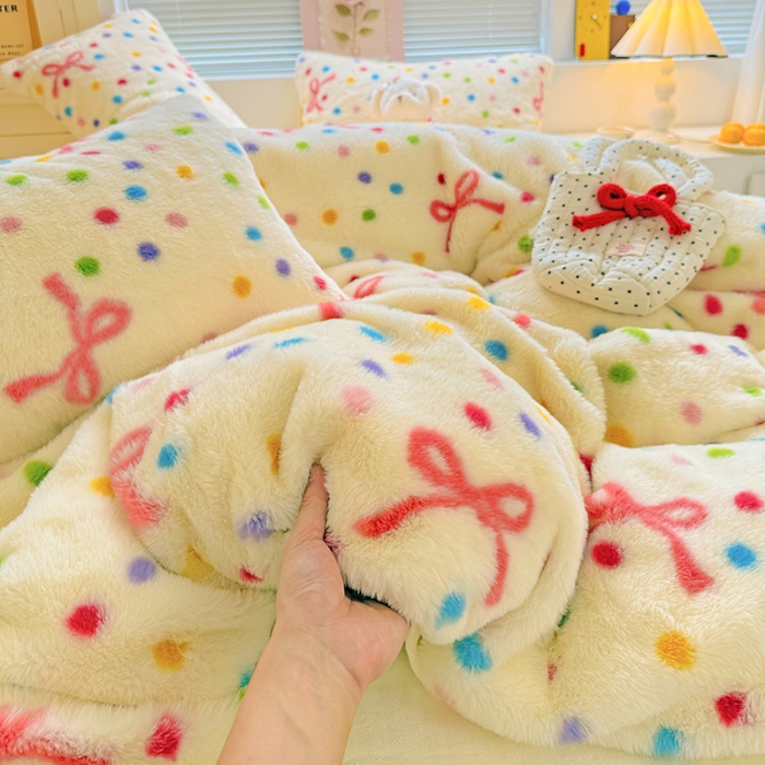 91家纺网 家纺一手货源 找家纺 （总）2025新款直播爆款保暖印花兔毛绒四件套牛奶绒床单款加厚套件