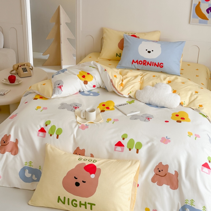 91家纺网 家纺一手货源 找家纺 梵星摄影  卡通印花套件拍摄赏析