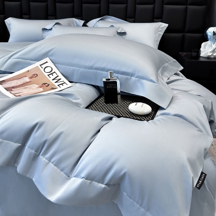 （总）星蕴家纺 2025新款A类贡缎纯色长绒棉纯棉全棉四件套-多伦多