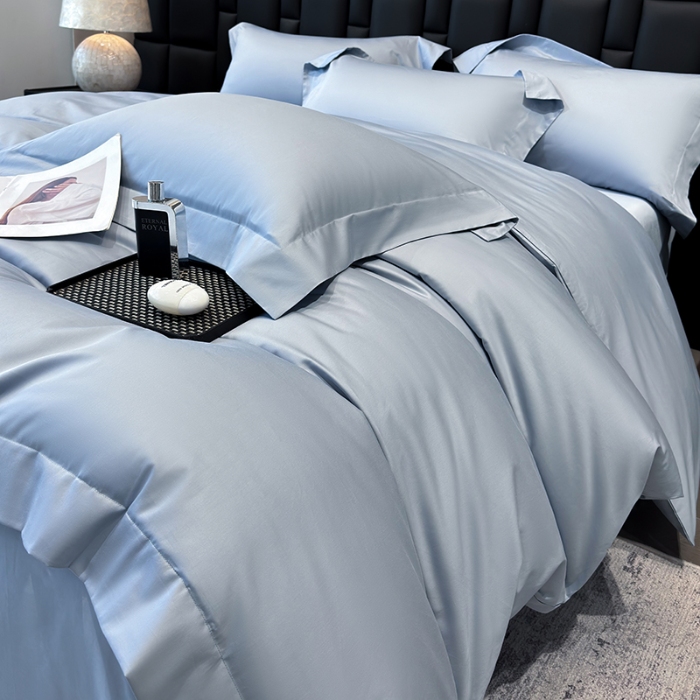 91家纺网 家纺一手货源 找家纺 （总）星蕴家纺 2025新款A类贡缎纯色长绒棉纯棉全棉四件套-多伦多