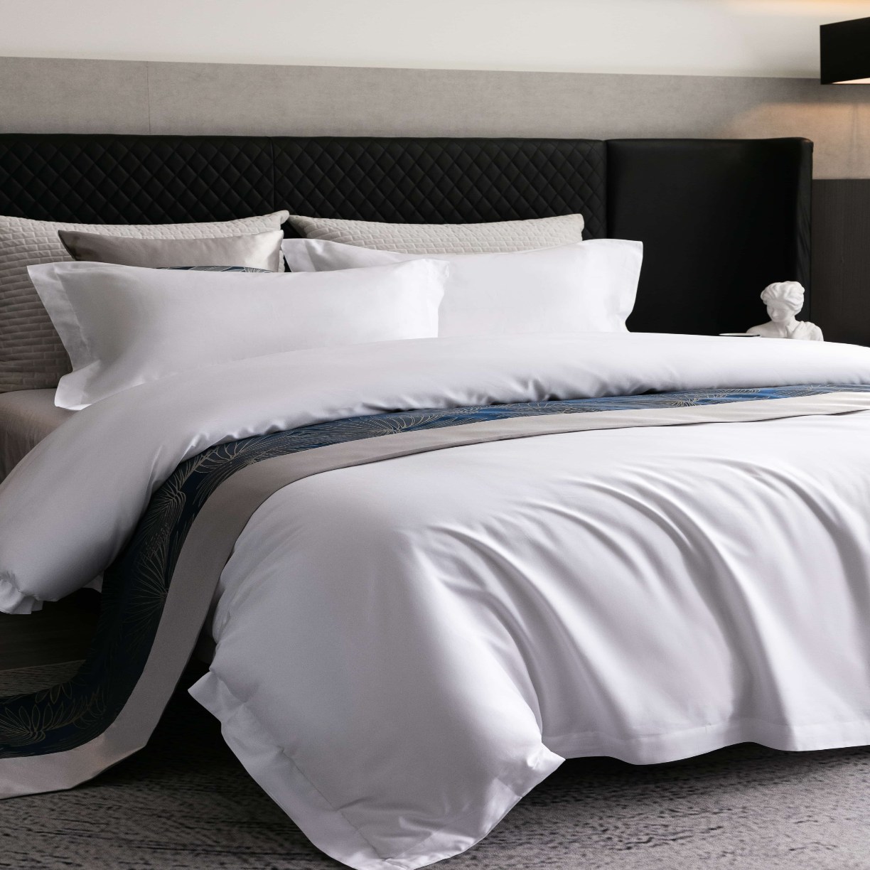 91家纺网 家纺一手货源 找家纺 （总）澜昕 星级酒店民宿加厚床上用品四件套宾馆纯白抗皱耐洗床单被套 可定制刺绣