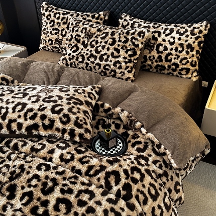 （总）2025新品美拉德风格兔毛四件套牛奶绒加厚保暖套件