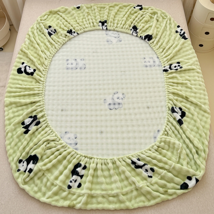 91家纺网 家纺一手货源 找家纺 （总） 2025新款兔兔绒牛奶绒印花单床笠 床笠三件套 单枕套