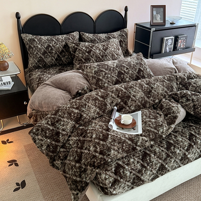 91家纺网 家纺一手货源 找家纺 （总）慕梵家居 2025新款亲肤舒适兔绒床笠款四件套