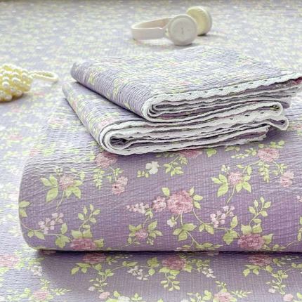 91家纺网 家纺一手货源 找家纺 （总）新款学生宿舍云感双层纱三件套 单人被罩床单枕套