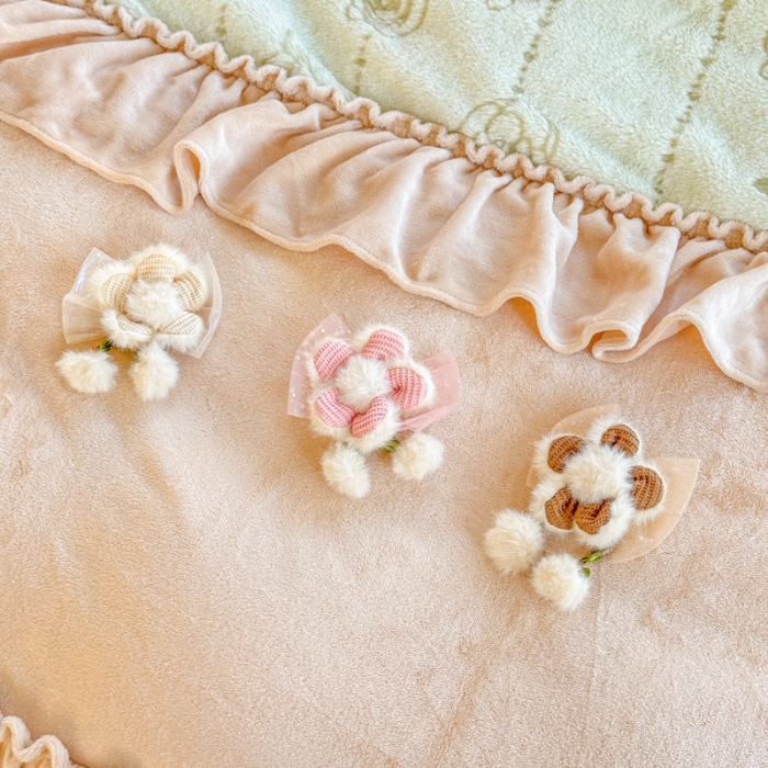 91家纺网 家纺一手货源 找家纺 苏东来家纺2025兔毛绒韩版工艺款花边牛奶绒四件套刺绣绣花套件 甜心公主绿