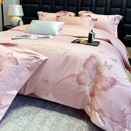 91家纺网 家纺一手货源 找家纺 （总）星蕴家纺 2025新款新款全棉刺绣四件套-露娜【高档礼盒包装】