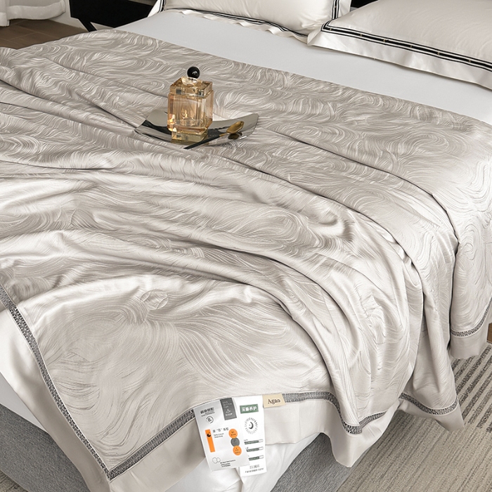 91家纺网 家纺一手货源 找家纺 （总）雅高 2025春夏蒂芙尼莱赛尔天丝银丝大提花夏被夏凉被空调被被芯