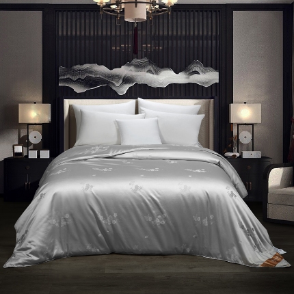 91家纺网 家纺一手货源 找家纺 （总）贡缎提花蚕丝被木棉被手工订花被芯可定做蚕丝冬被 蚕丝被【小兰花】