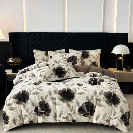 91家纺网 家纺一手货源 找家纺 （总）2025新品兔毛绒四件套美拉德加厚保暖绒套件跨进新品