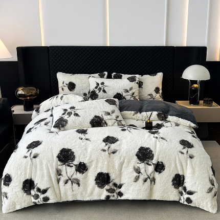 91家纺网 家纺一手货源 找家纺 （总）2025新品兔毛绒四件套美拉德加厚保暖绒套件跨进新品