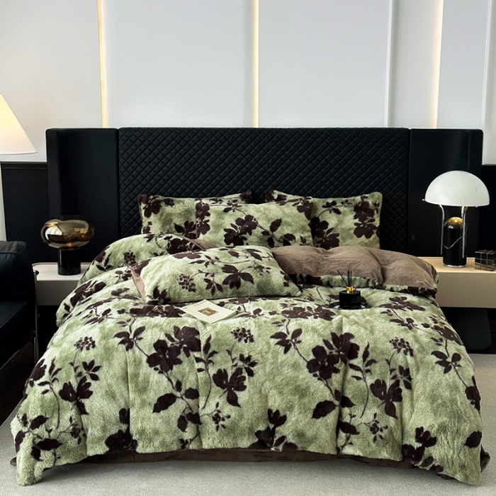 91家纺网 家纺一手货源 找家纺 （总）2025新品兔毛绒四件套美拉德加厚保暖绒套件跨进新品