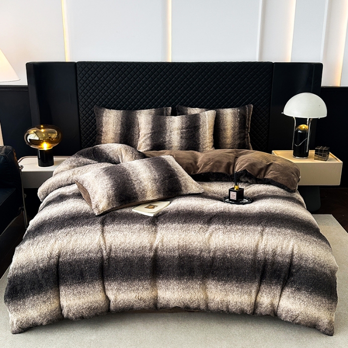 91家纺网 家纺一手货源 找家纺 （总）2025新品兔毛绒四件套美拉德加厚保暖绒套件跨进新品