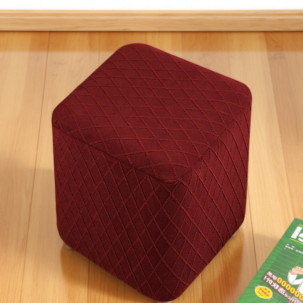 91家纺网 家纺一手货源 找家纺 （总）壹零特色家纺 菱形格提花方凳子套 弹性换鞋凳套 方柱凳子套