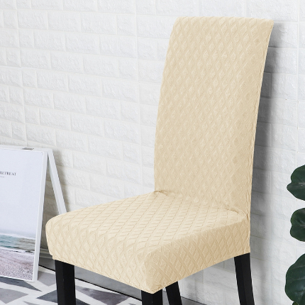 91家纺网 家纺一手货源 找家纺 （总）一体菠萝格提花弹力针织纯色椅子套 连体餐椅套