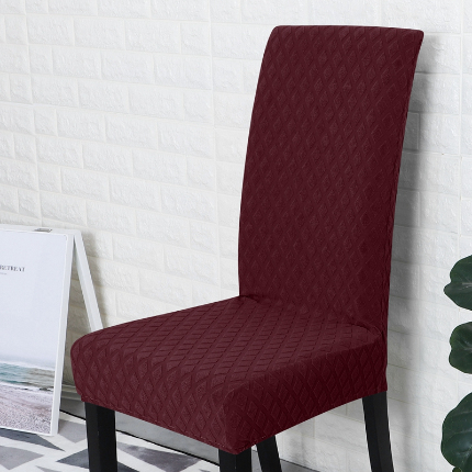 91家纺网 家纺一手货源 找家纺 （总）一体菠萝格提花弹力针织纯色椅子套 连体餐椅套