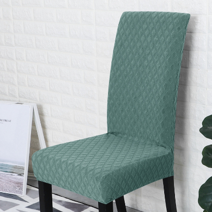 91家纺网 家纺一手货源 找家纺 （总）一体菠萝格提花弹力针织纯色椅子套 连体餐椅套