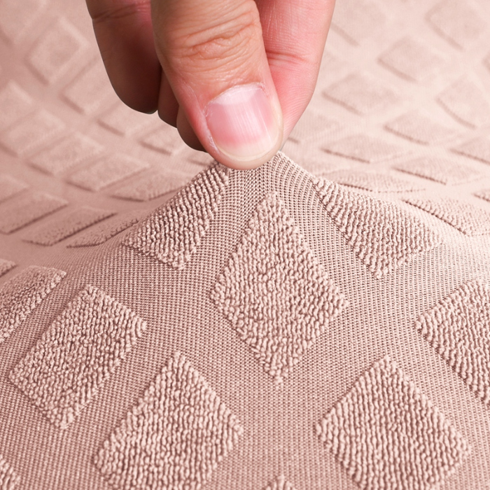 91家纺网 家纺一手货源 找家纺 （总）一体菠萝格提花弹力针织纯色椅子套 连体餐椅套