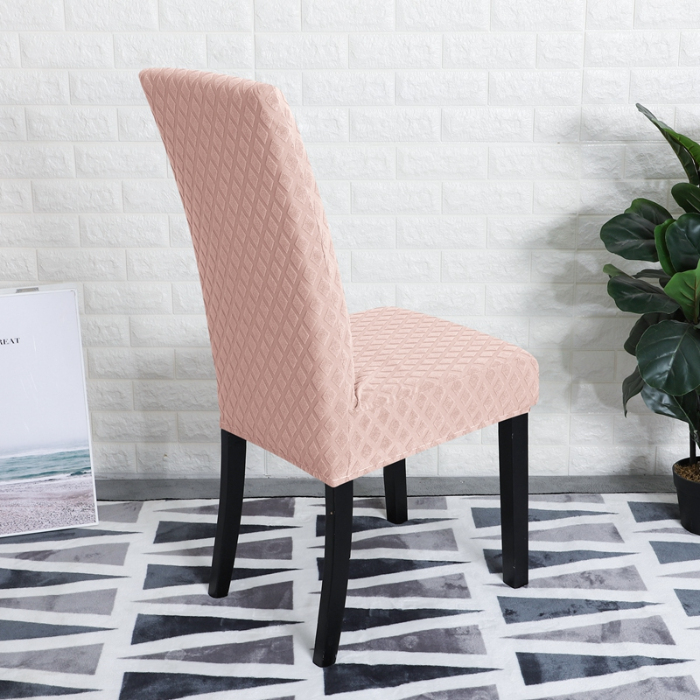 91家纺网 家纺一手货源 找家纺 （总）一体菠萝格提花弹力针织纯色椅子套 连体餐椅套