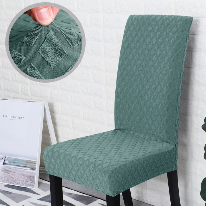 91家纺网 家纺一手货源 找家纺 （总）一体菠萝格提花弹力针织纯色椅子套 连体餐椅套